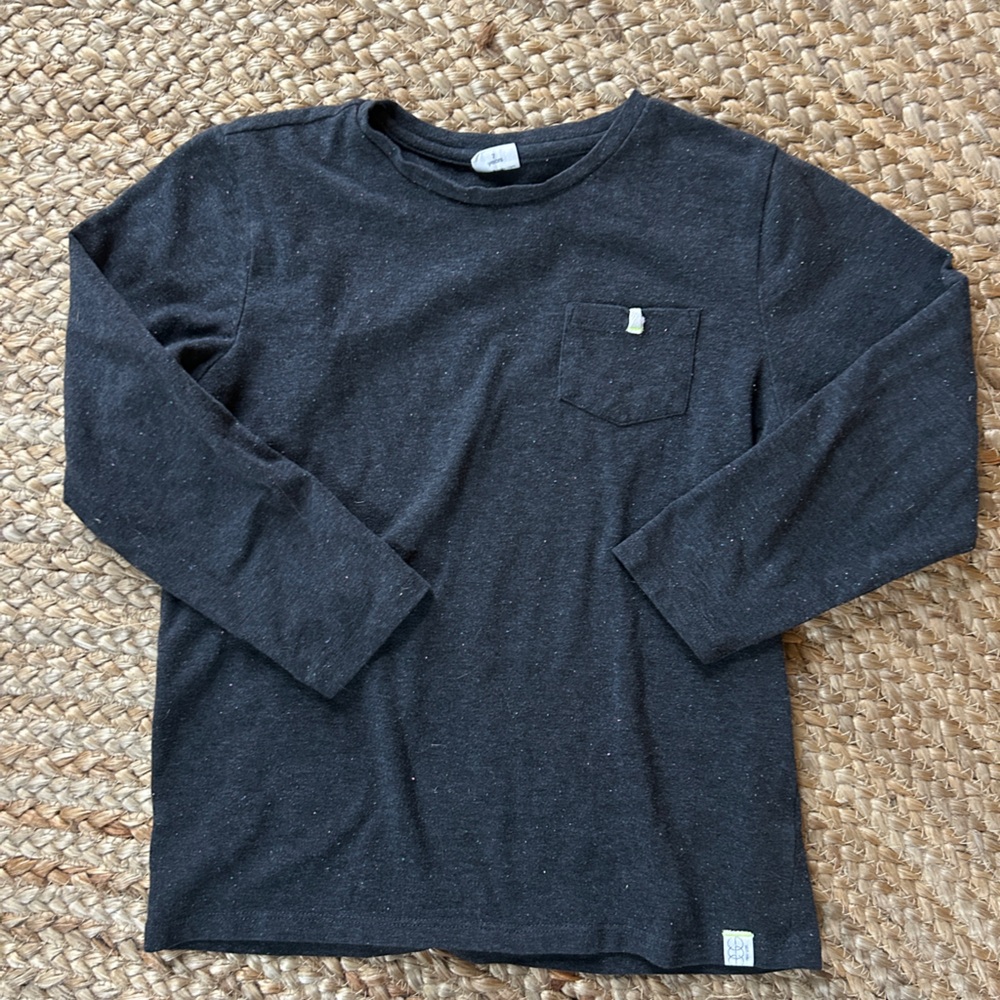 Boys Charcoal/Multi Long Sleeve Shirt